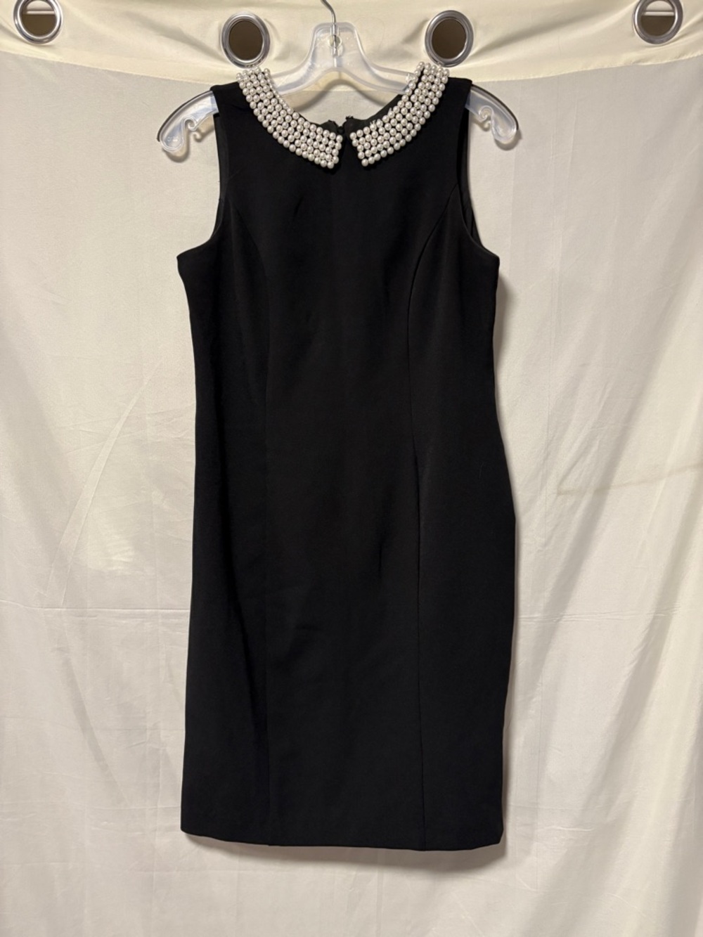 Jessica Beaded Collar Black Dress Size 6